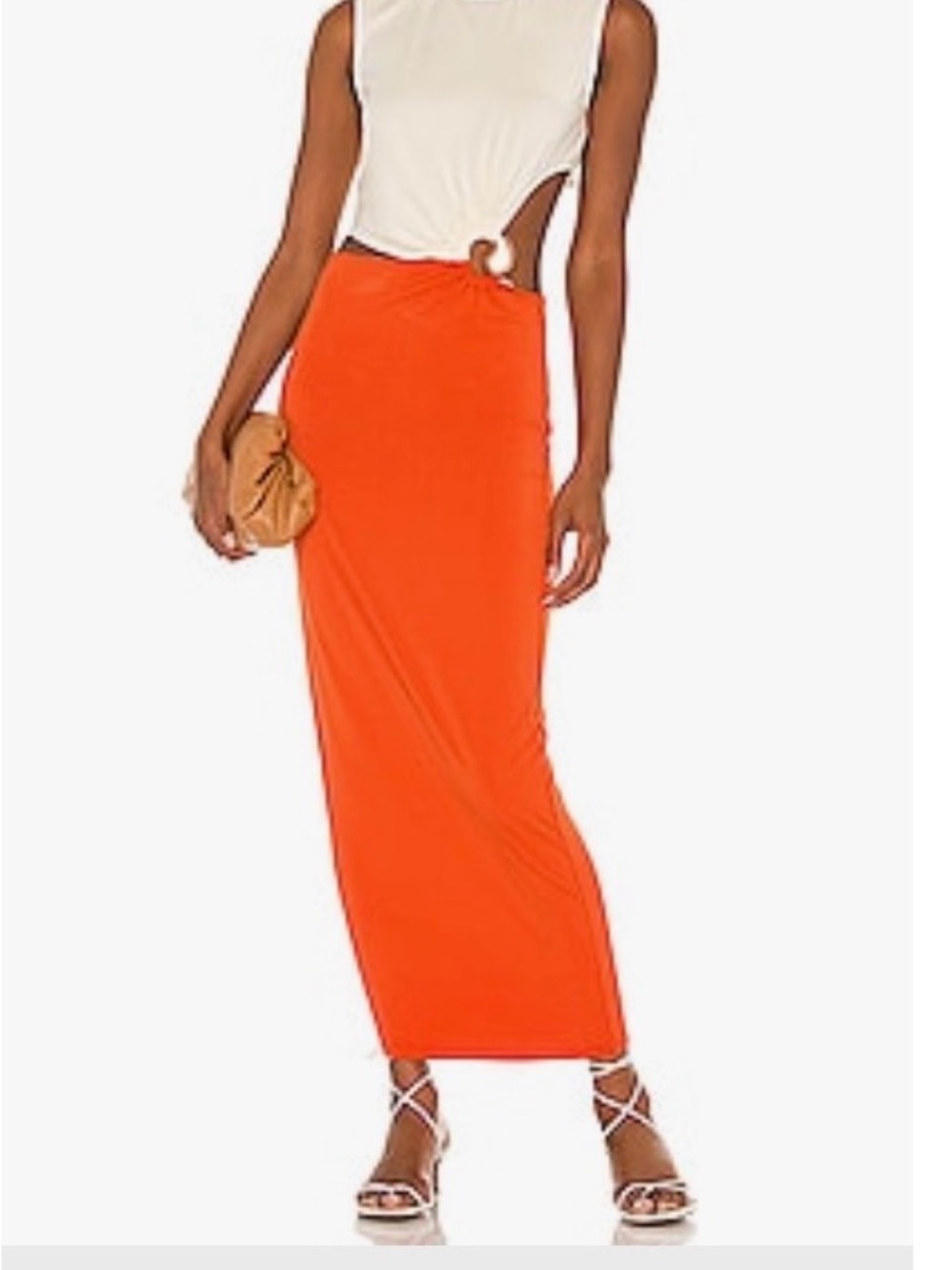 Sleek Orange Maxi dress  - Women Ronny kobo